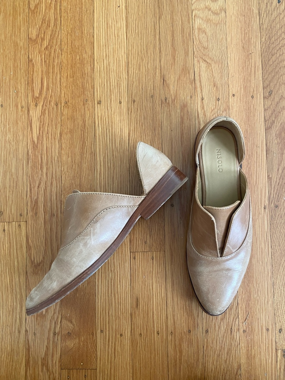 Nisolo Tan Leather Pointed Slip-Ons